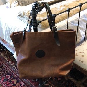 Duluth Trading Leather Tote EUC